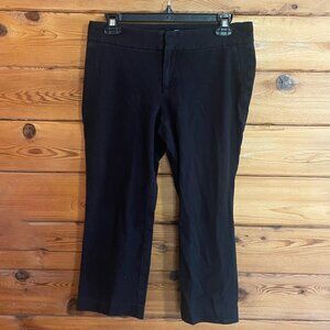 GAP Black Cropped Capris Aubrey Stretch Size 4 Faux Pockets Belt Loops